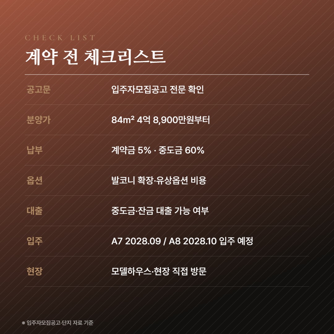 호반써밋 첨단3지구 계약 체크리스트
