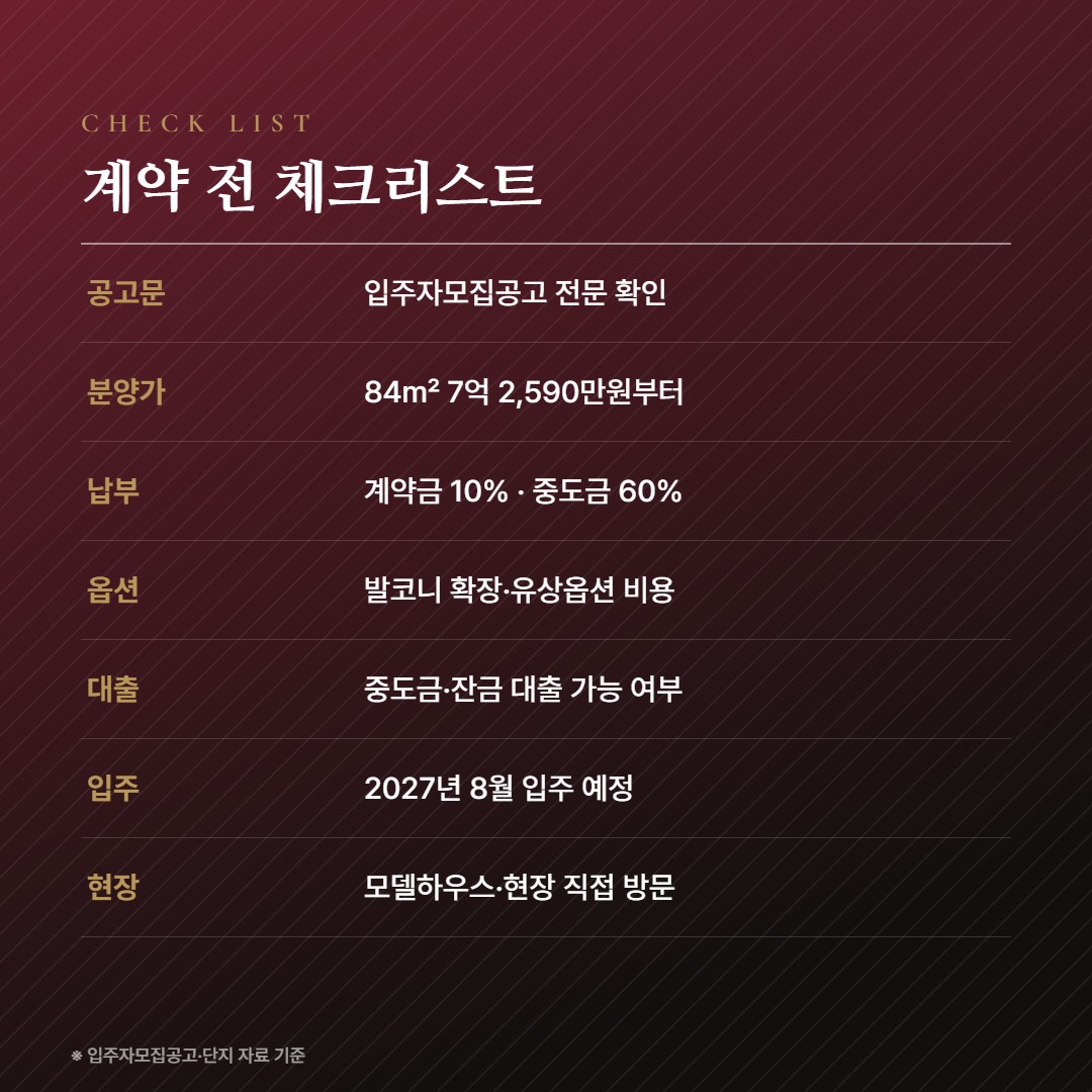 중앙공원 롯데캐슬 시그니처 계약 체크리스트