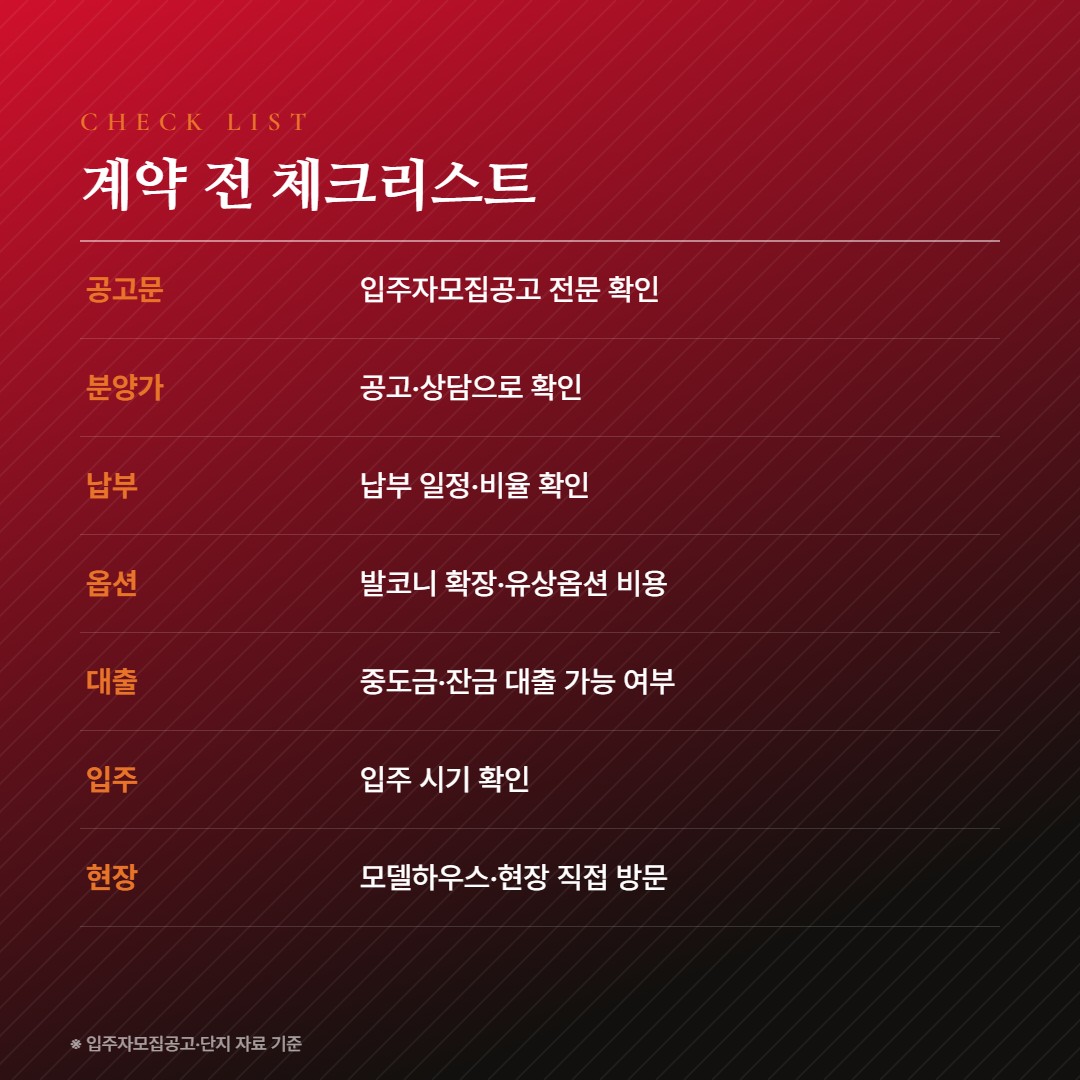 송암공원 중흥S-클래스 SK뷰 계약 체크리스트