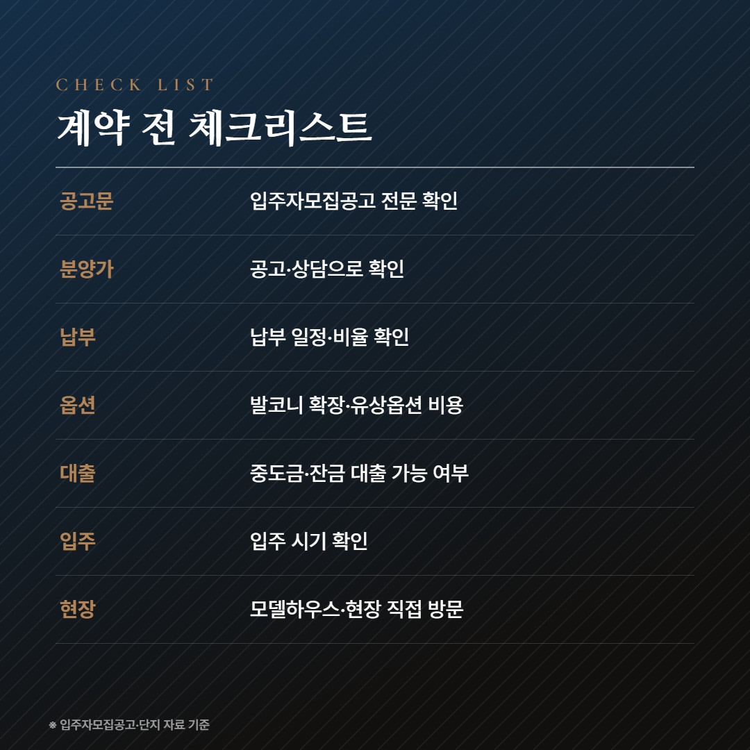 진월 더리브 라포레 계약 체크리스트