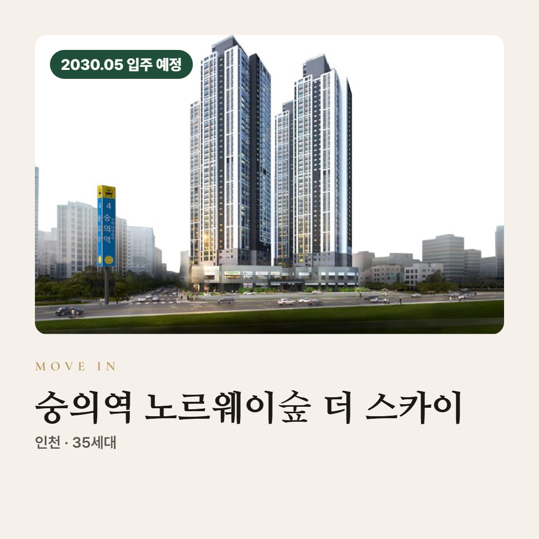 숭의역 노르웨이숲 더 스카이 입주 칼럼